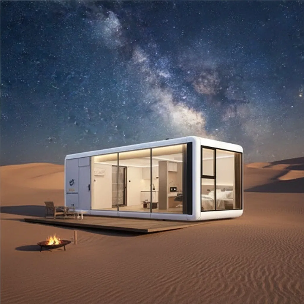 Modular Expandable Capsule Home Office Solution with Built-in Furniture Package