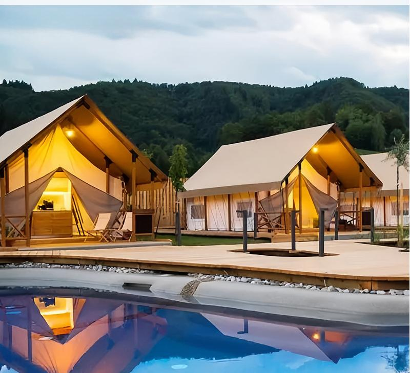 5*8 M Outdoor Luxury Nomad Square Hotel Tent Accommodation