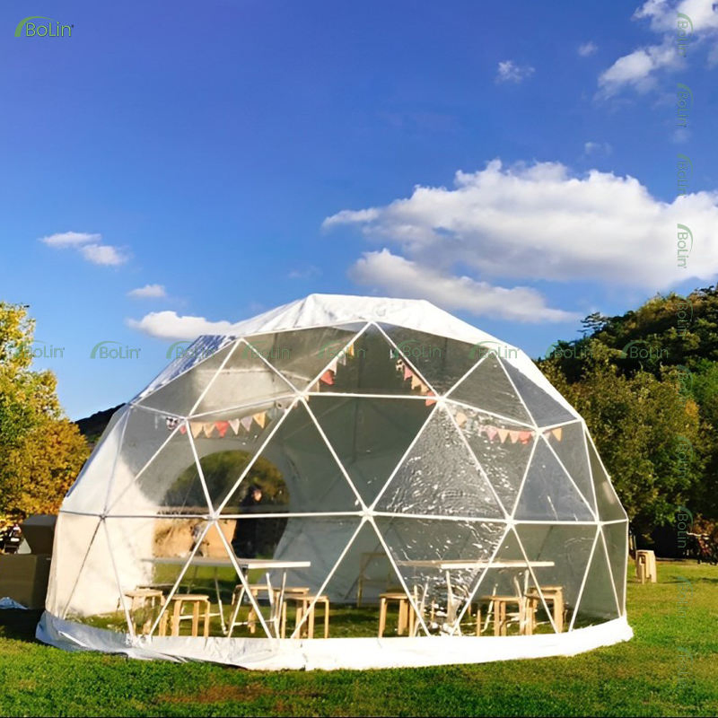 Customized 5m/6m/7m/8m Igloo Glamping Luxury PVC Dome Tent