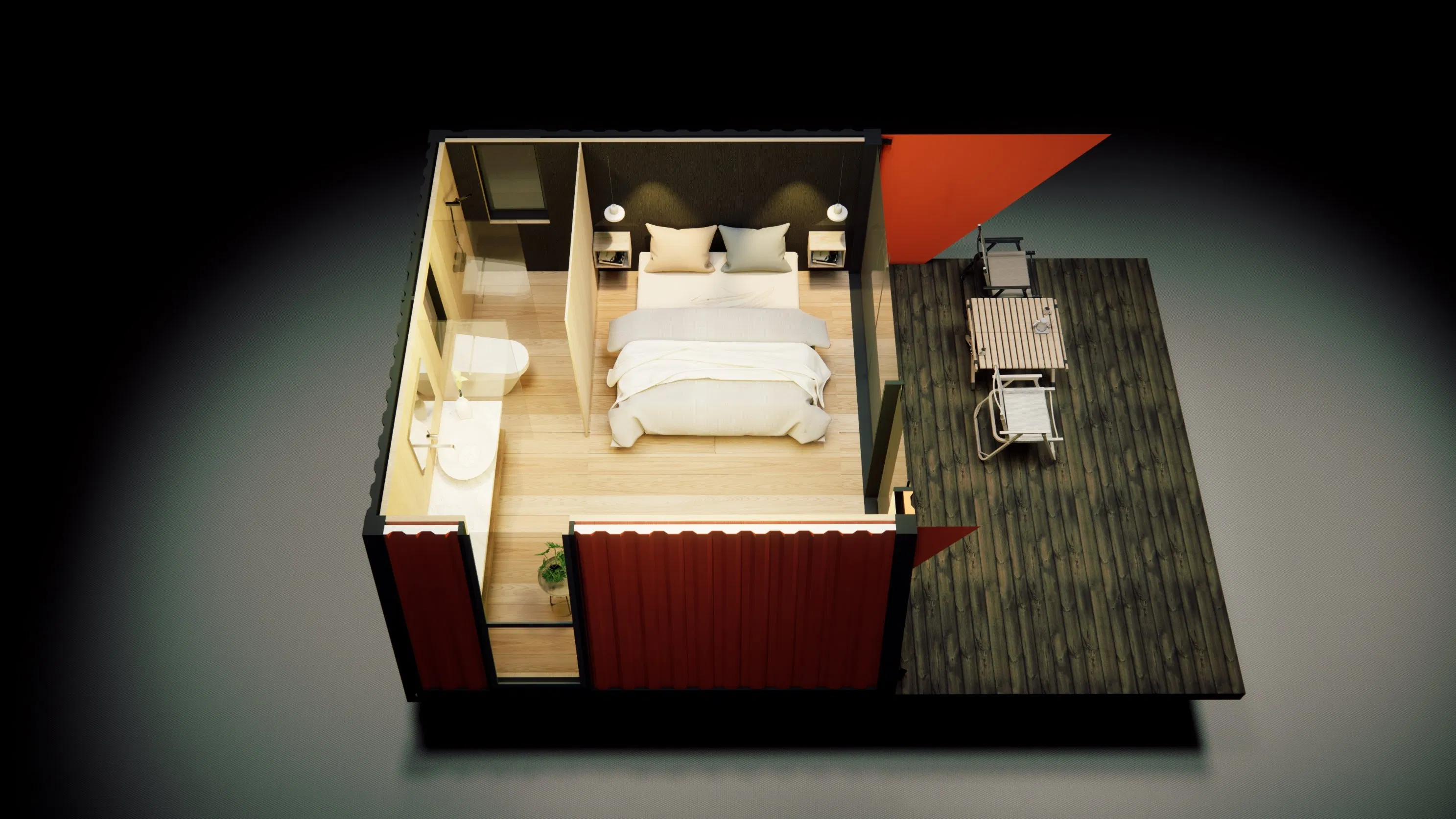 Maison Conteneur Moderne Glamping Accommodation Luxury Modular House Apple Cabin