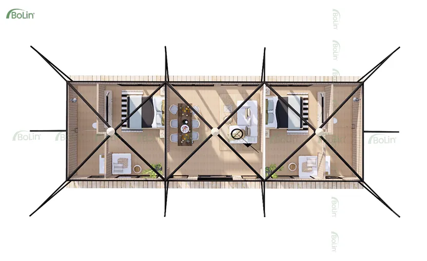 Spacious Living Room Glamping Tent