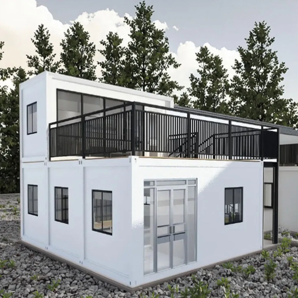 Prefabricated Container Housing Modular Flat-Roofed Units Are Ready to Install and Use for Construction Site Hospitals and Dormitories