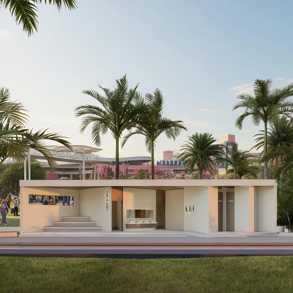 Sustainable and Eco-Friendly Small House Using Mobile Steel Structure Container System, Foldable Prefabricated for Public Toilet Use.