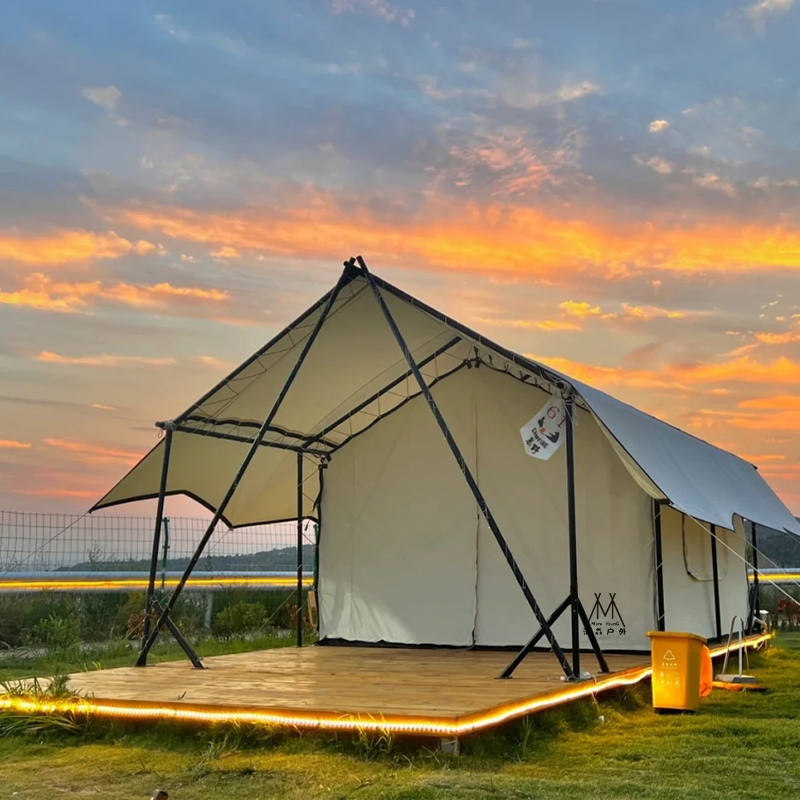 Outdoor Family Resort Hotel Tent High Quality Steel Frame Luxury Safari Glamping Cabana House Tent