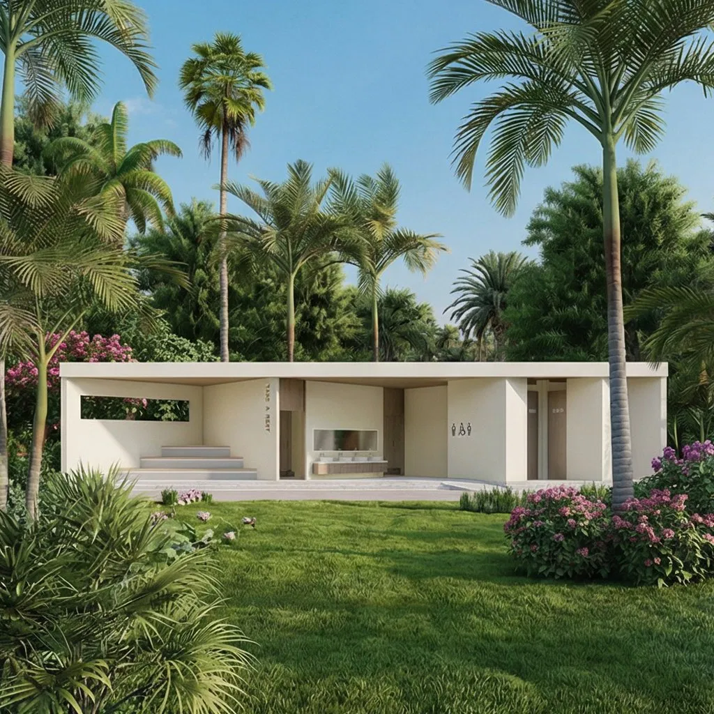 Sustainable and Eco-Friendly Small House Using Mobile Steel Structure Container System, Foldable Prefabricated for Public Toilet Use.