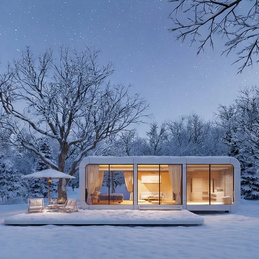 The Future Living Space Capsule: Compact &amp; Expandable Architecture