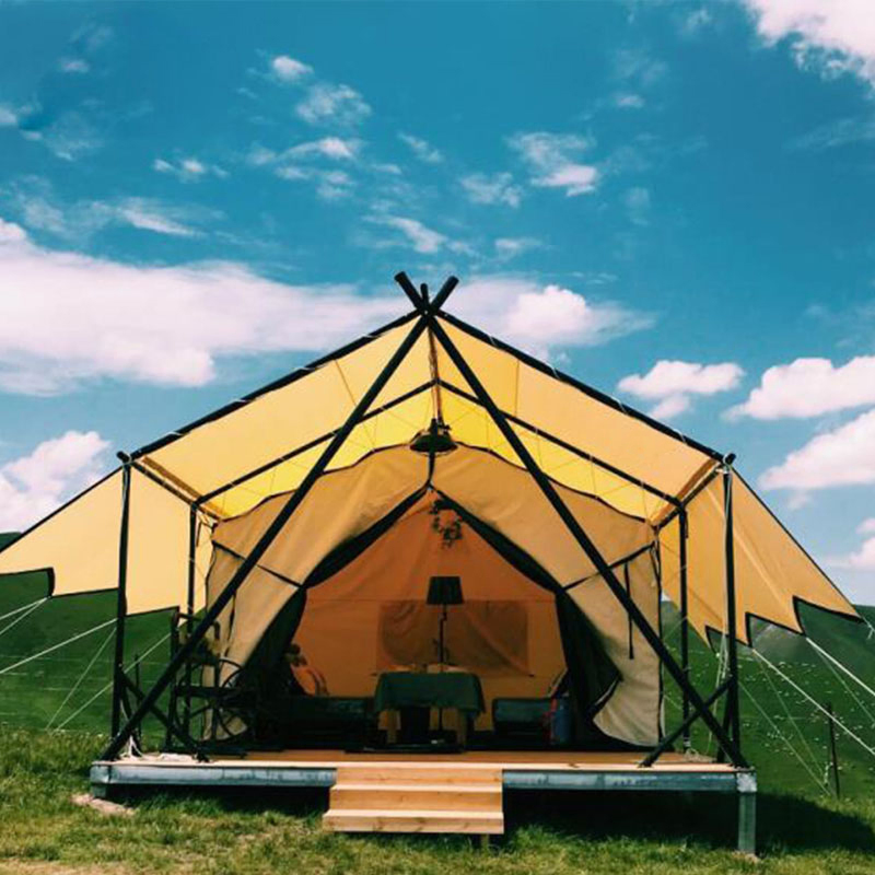 Outdoor Family Resort Hotel Tent High Quality Steel Frame Luxury Safari Glamping Cabana House Tent