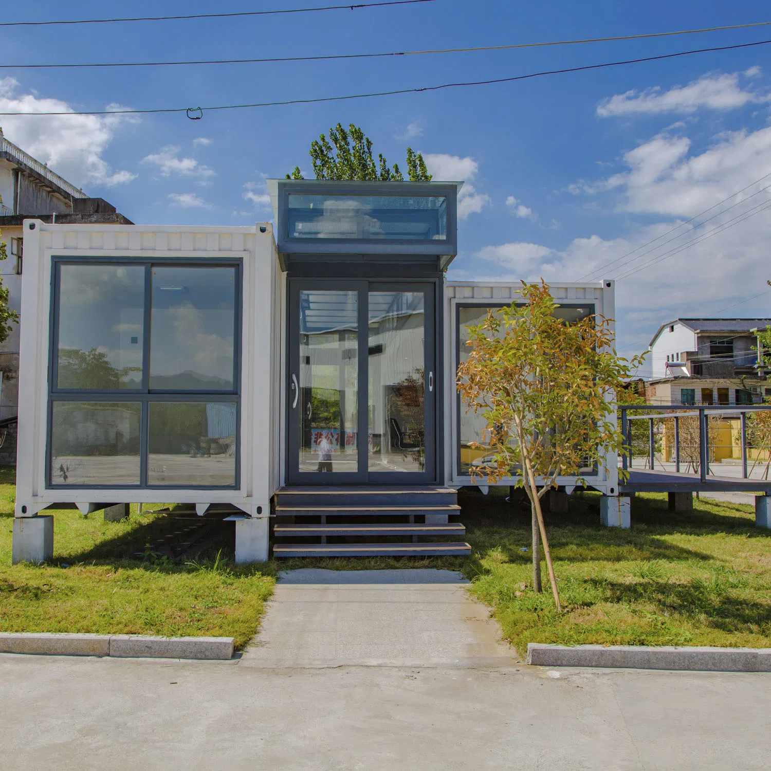 Eco-Friendly Custom Galvanized Frame Luxury Prefab Prefabricated Modular Shipping Container Home with off-Grid Life Solar Ready