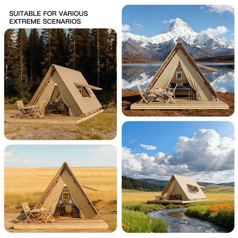 Luxury Outdoor Large Glamping Prebuilt House Camping Accommodation Hotel Safari Tent