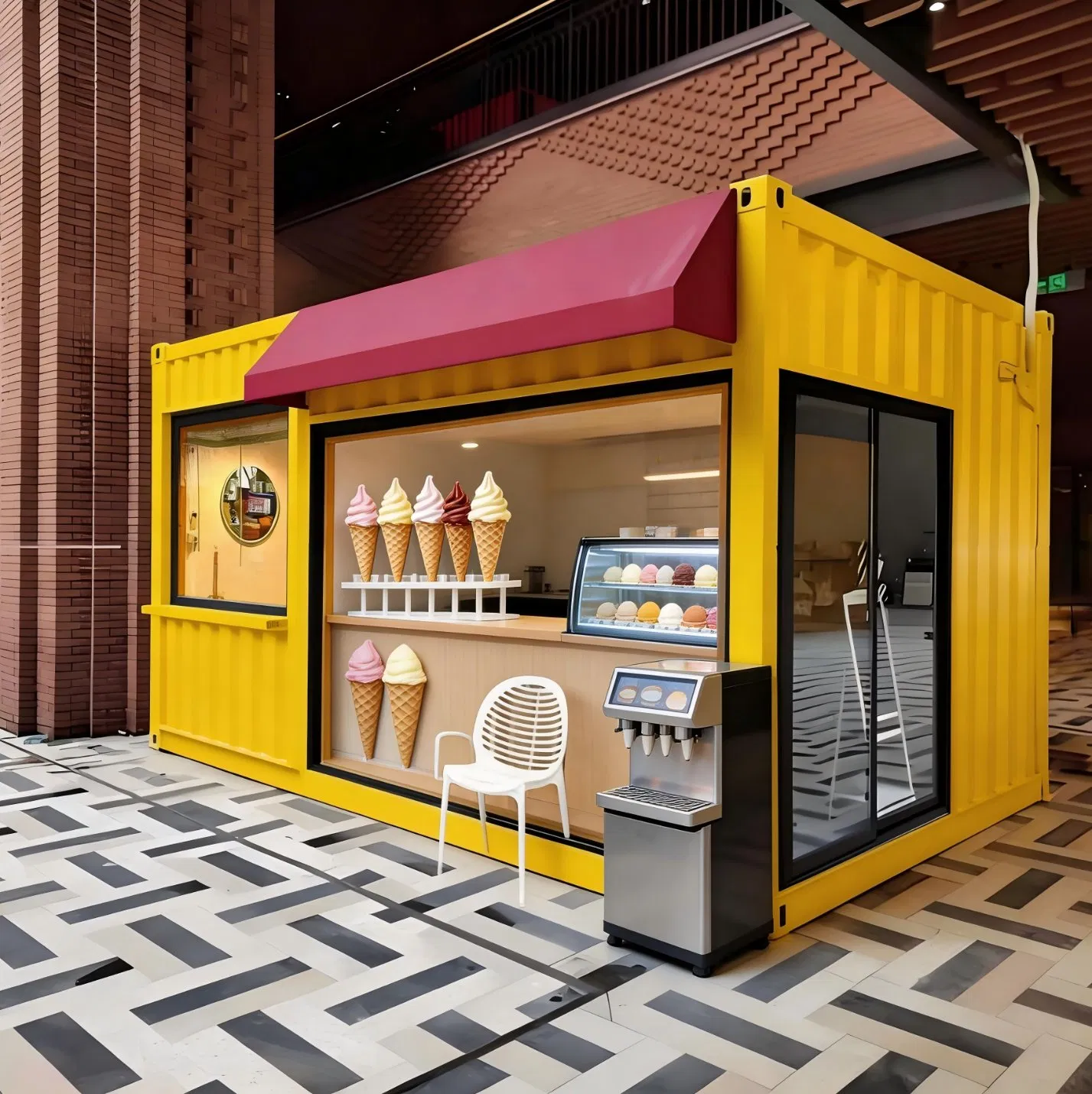 3X6m Per Unit Prefabricated House Steel Structure Moveable Modular House for Street Cafe Mobile Shop