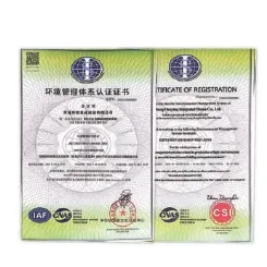 Environmental System Certificate