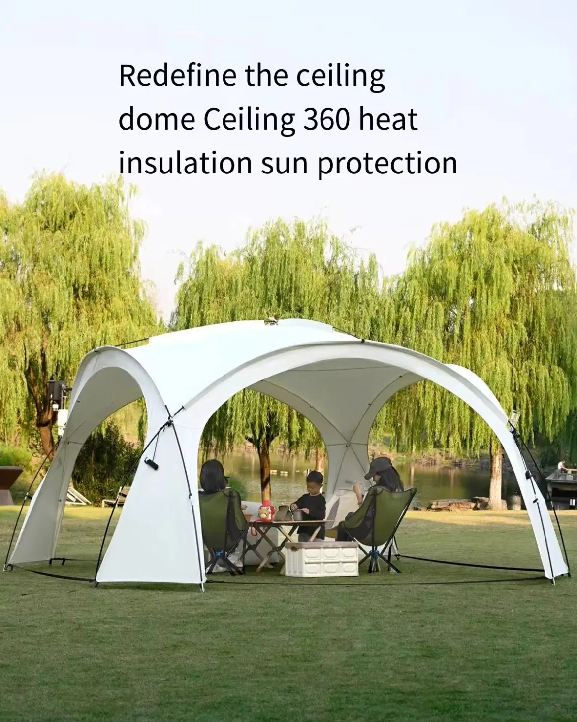 Outdoor Canopy Tent Dome Camping Tent Luxury Glamping Dome Tent for Camping Multi-Person Sunshade Sun Protection