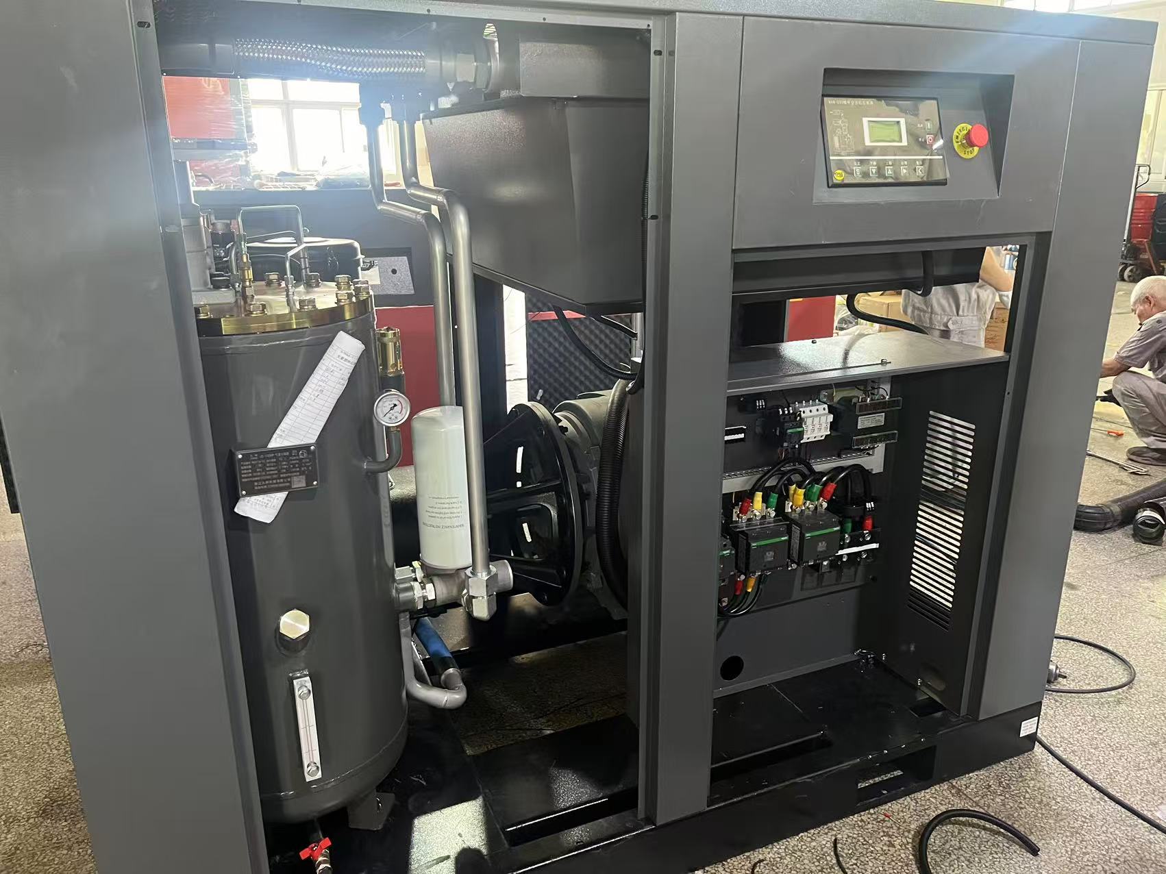 OEM High Efficiency Direct Drive Industrial 7.5kw ~ 535kw 7/8/10/13bar Stationary Rotary Screw Air Compressor Machine Price Supplier, Factories