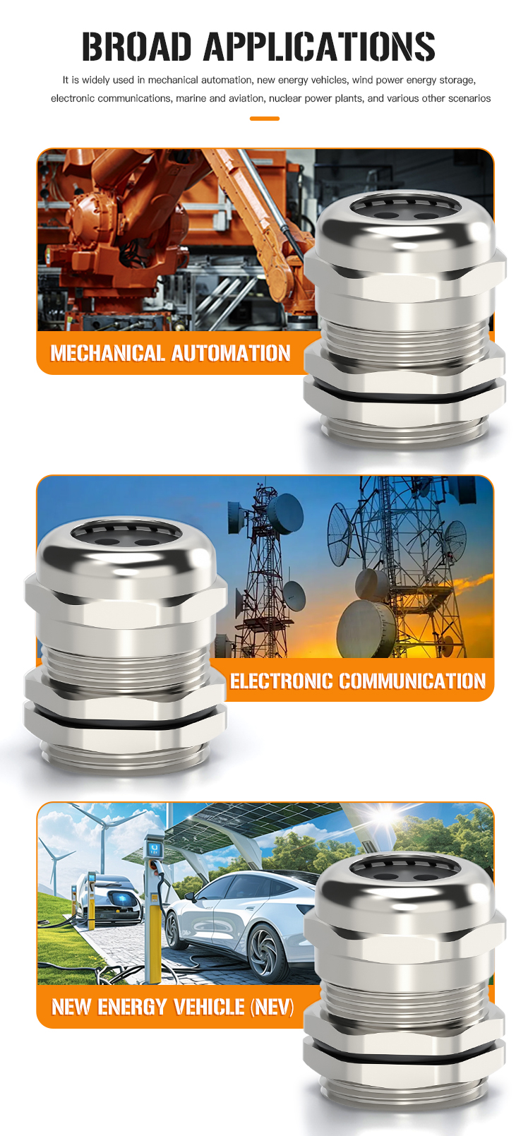 Metal Multi-Hole Cable Gland with IP68 and UL certificate