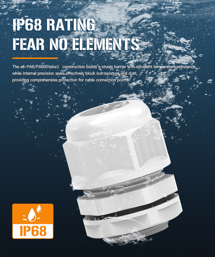 8.Nylon Reinforced Cable Gland with UL and IP68