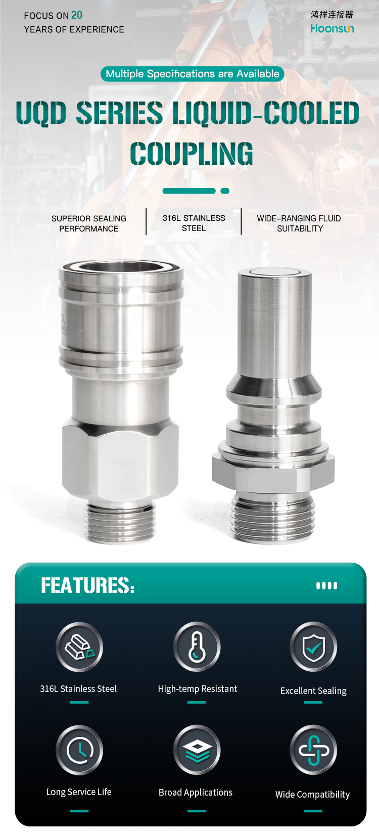 Liquid Cooling Quick Coupling UQD Series 01