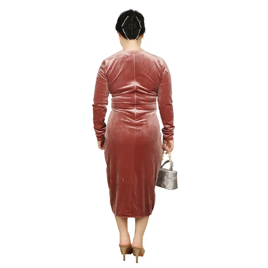 OEM New Design Wholesale Green Long Sleeve Party Club Vestidos Ladies Bodycon Plus Size Dresses Women Lady Elegant Manufacturer, Factory