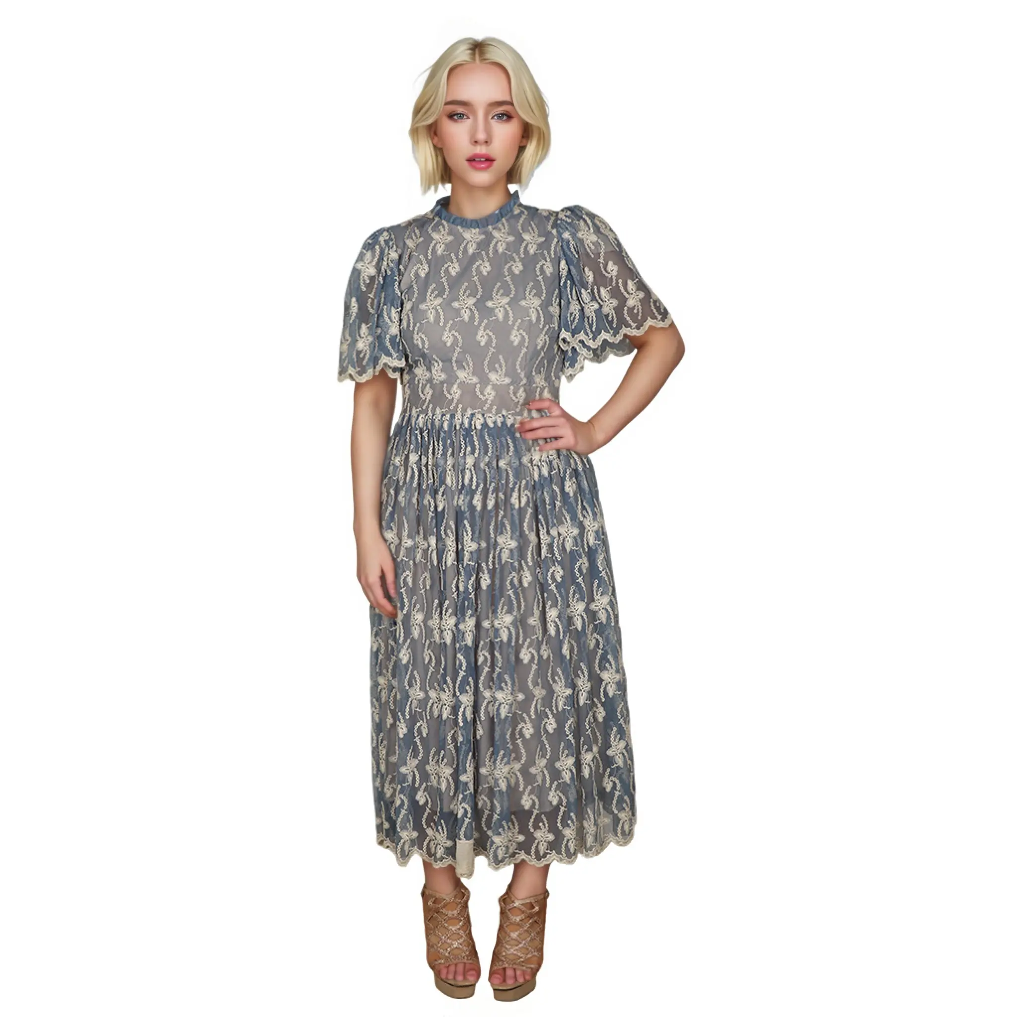 ODM Customized Eco-Friendly Floral Print Dress: Modern Elegance with Conscious Craftsmanship Supplier, Manufacturer