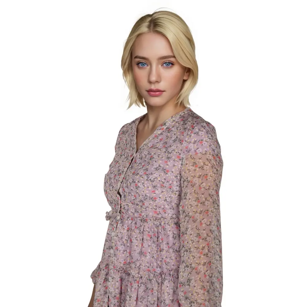 ODM Indian Hand Block Printed Dress for Women Comfortable Daily Wear Floral Print Midi Length Back Logo for Parties Spring Manufacturers, Factory