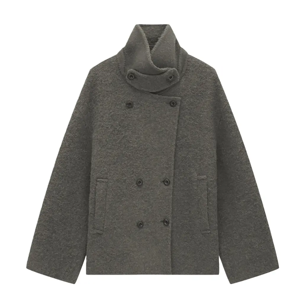 ODM 2025 Winter Korean Style Lapel Double-Breasted Wool Lazy Short Double-Sided Coat Suppliers, Factory