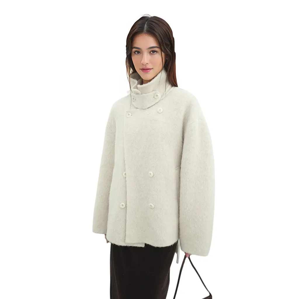 ODM 2025 Winter Korean Style Lapel Double-Breasted Wool Lazy Short Double-Sided Coat Suppliers, Factory