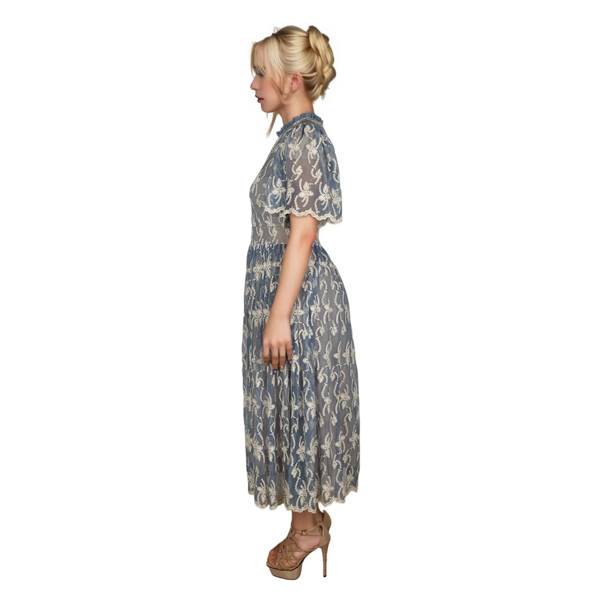 ODM Customized Eco-Friendly Floral Print Dress: Modern Elegance with Conscious Craftsmanship Supplier, Manufacturer
