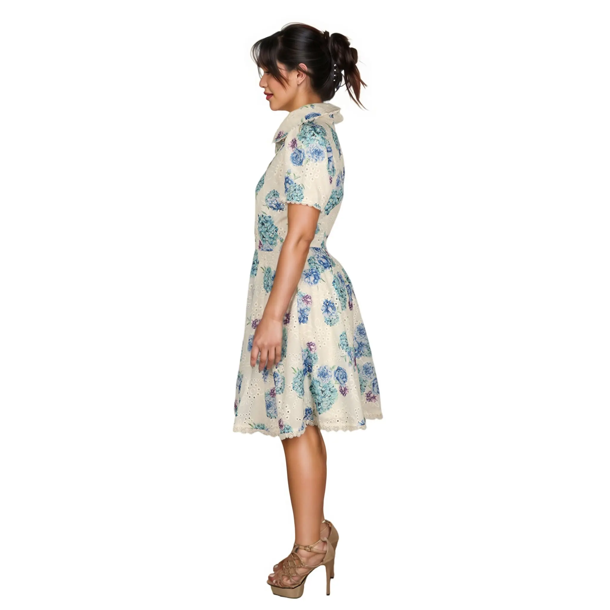 OEM Eco-Friendly 100% Polyester Woven Fabric: Vibrant Rose Print for Custom Women's Dresses Manufacturers, Manufacturer