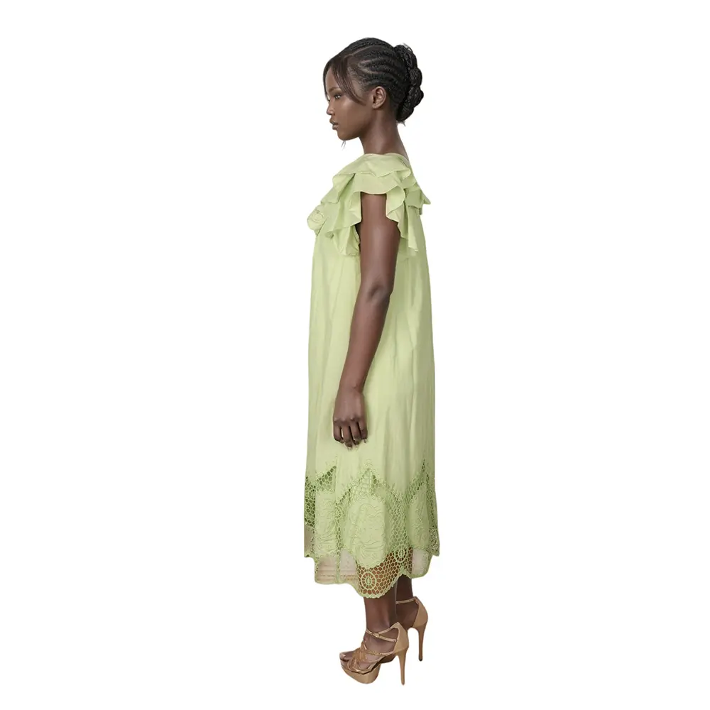 High-Quality Custom V-Neck Flounce Sleeve Short Dress | Women's Dress Suppliers, Manufacturers