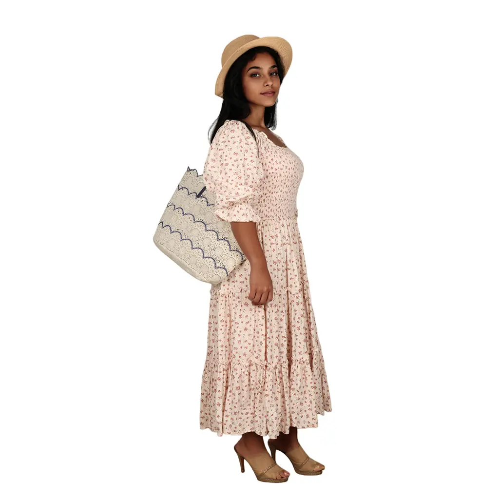 ODM Floral Printed Sweetheart Neck Puff Short Sleeve Button Front Ruched Waist Flowy Women's Summer Elegant Party Maxi Dress Supplier, Manufacturers