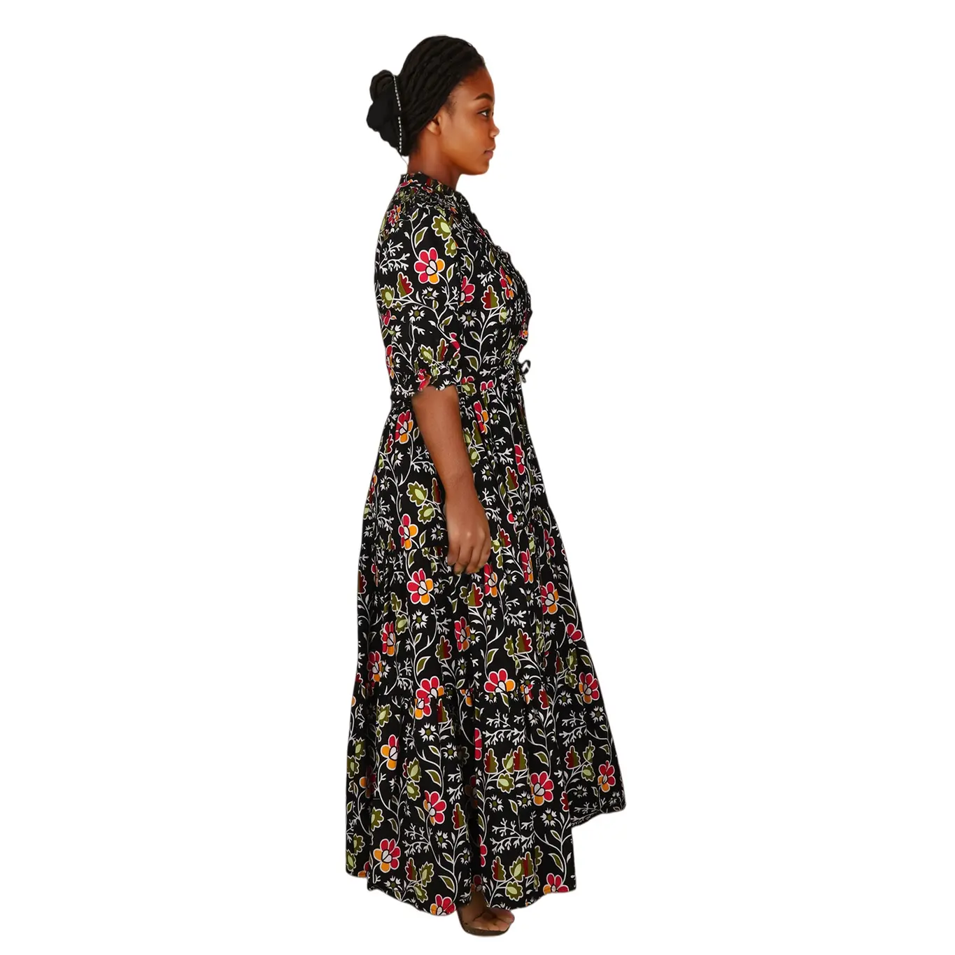 High-Quality Twill Silk Floral Satin Maxi Dress Supplier, Factory