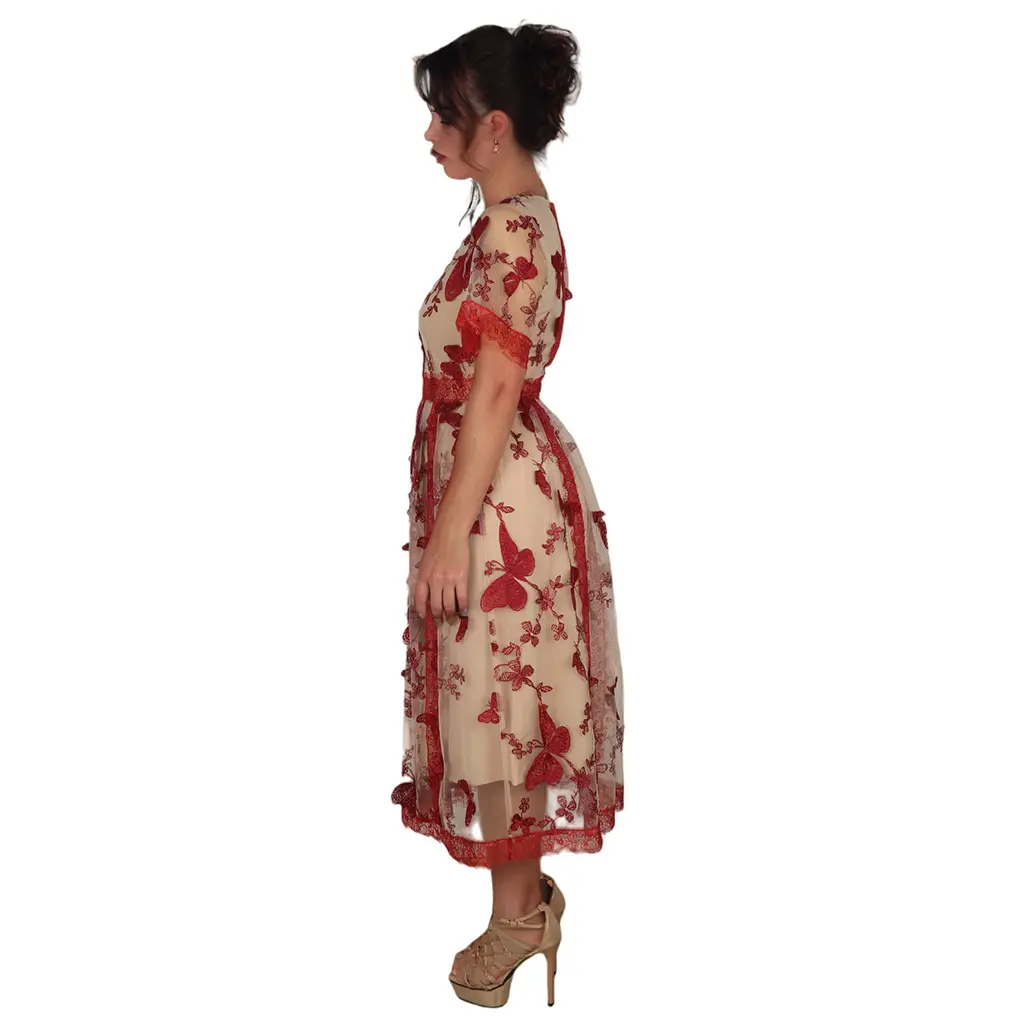 ODM French Vintage Mesh Lace Embroidery Dress: Timeless Charm Meets Sustainable Elegance Factories, Factory