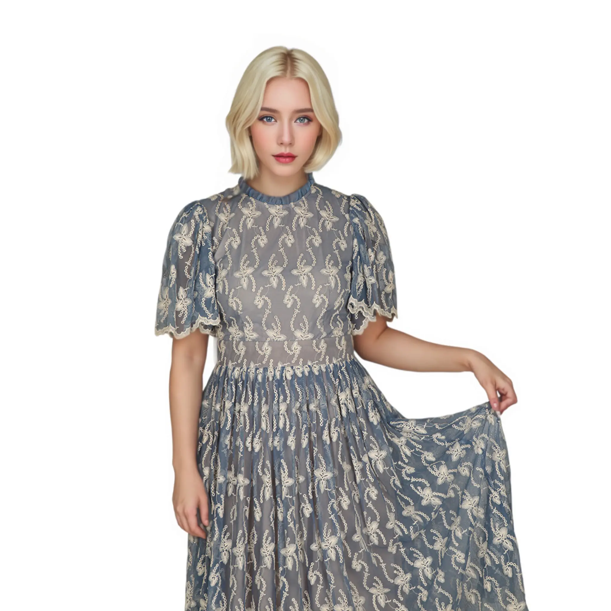 ODM Customized Eco-Friendly Floral Print Dress: Modern Elegance with Conscious Craftsmanship Supplier, Manufacturer
