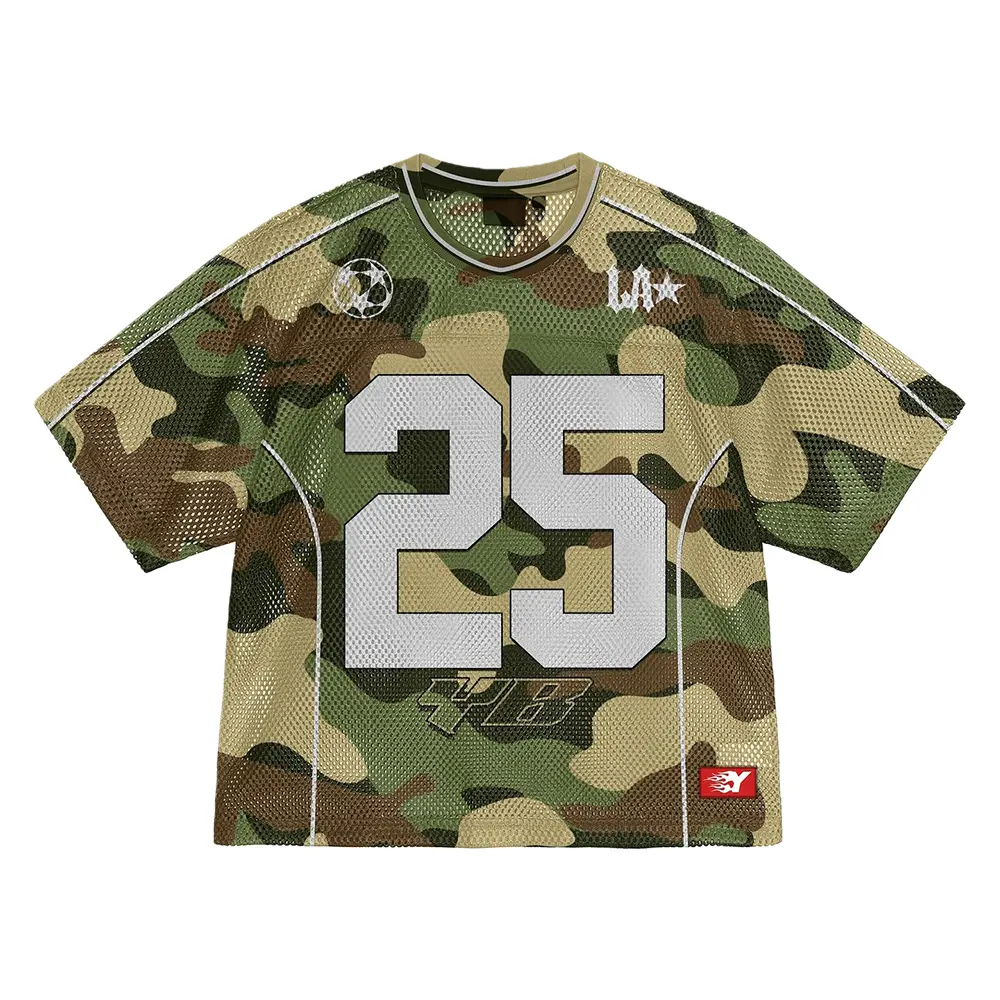ODM High Quality Short Jerseys Multi-Element European American Cool Street Graffiti Mesh Design Unisex Sports Shirt 100% Polyester Manufacturers, Factory