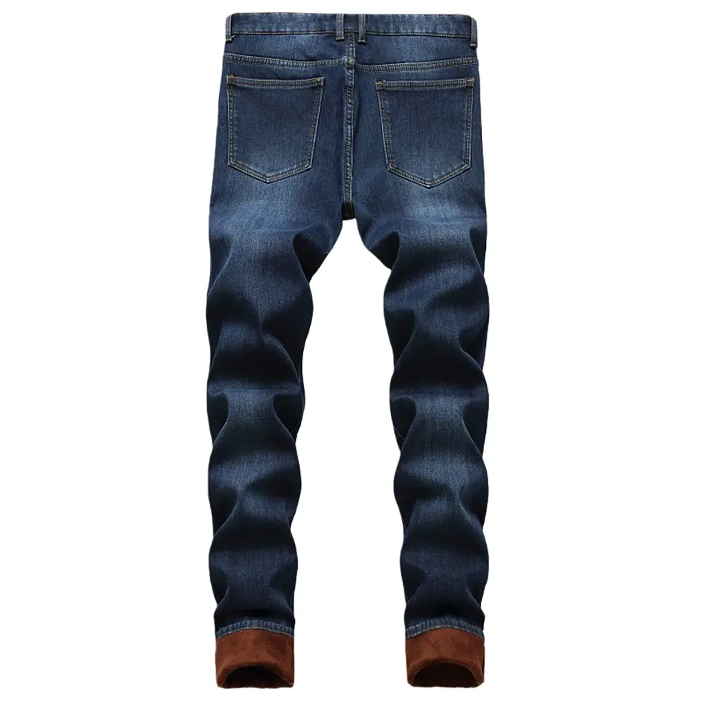 ODM 2026 New Stock Men's Solid Mid Straight Elastic Jeans Distressed Denim Woven Casual Winter Washed Manufacturers, Factory