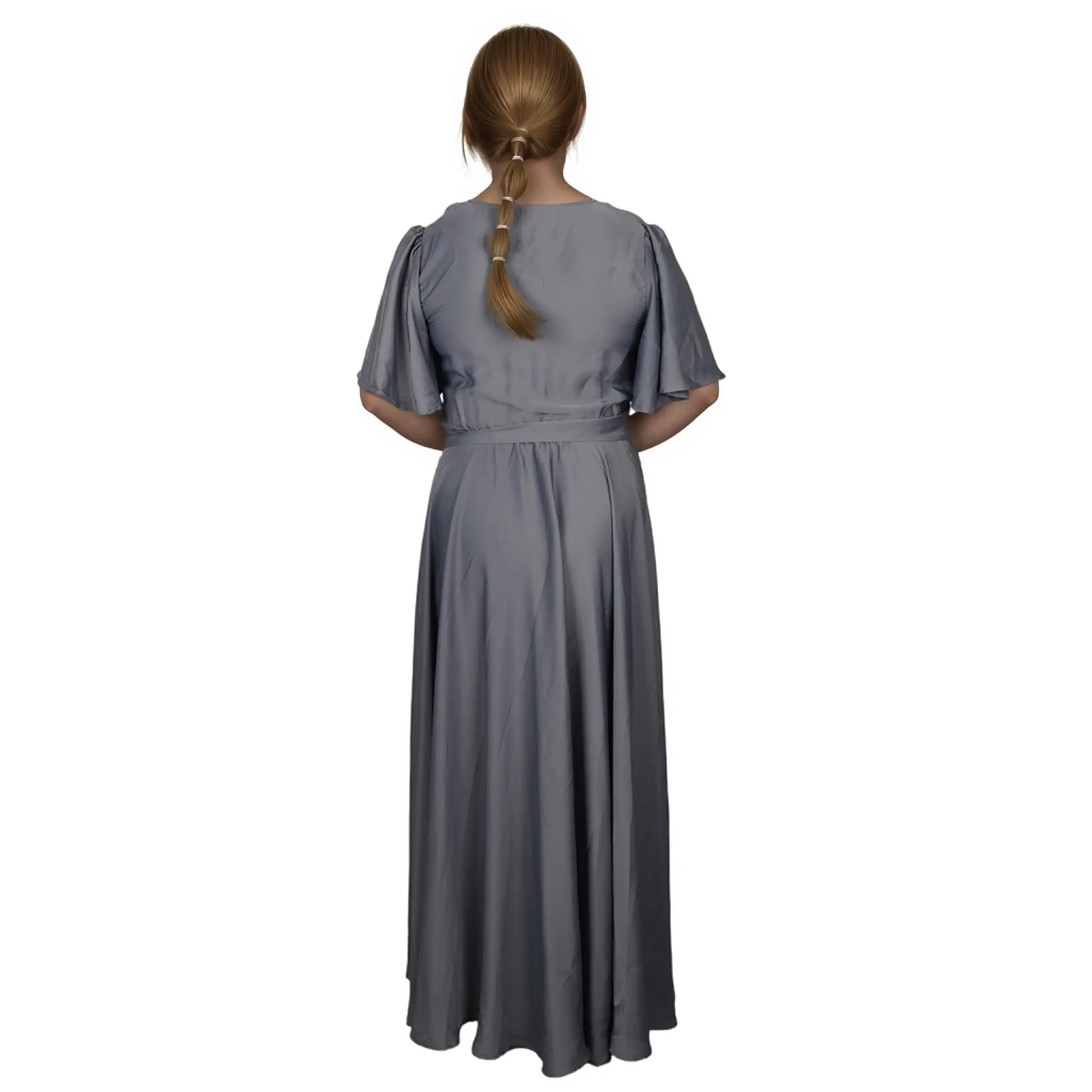 OEM Floral Digital Breathable Eco-Friendly 100% Cotton Ruffle Sleeve Short Sleeve Natural Waist Bud Classic Fit Women's Knee-Length Manufacturer, Factory