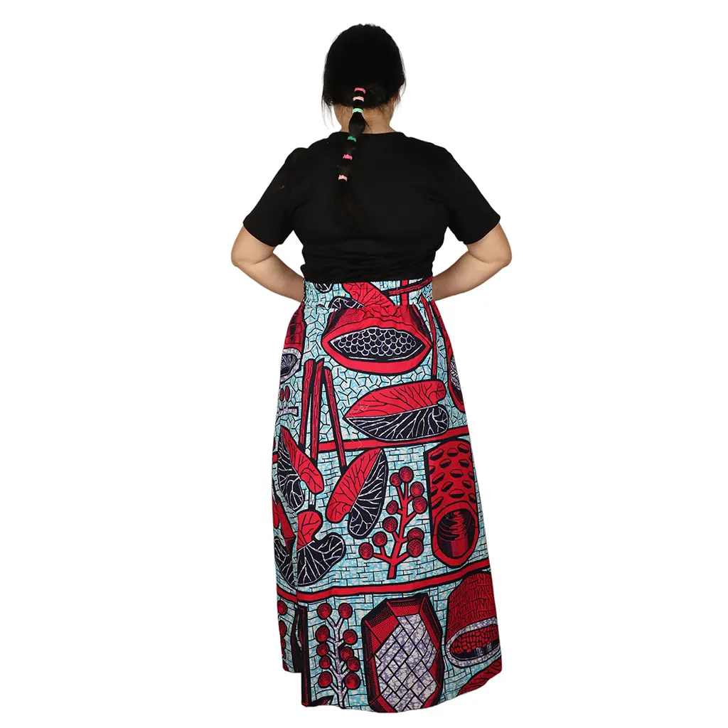 ODM Brand Summer Casual Pleated Floor-Length Natural Waist 100% Cotton Quality Skirts Womens Fashion European Cartoon Print Supplier, Factories