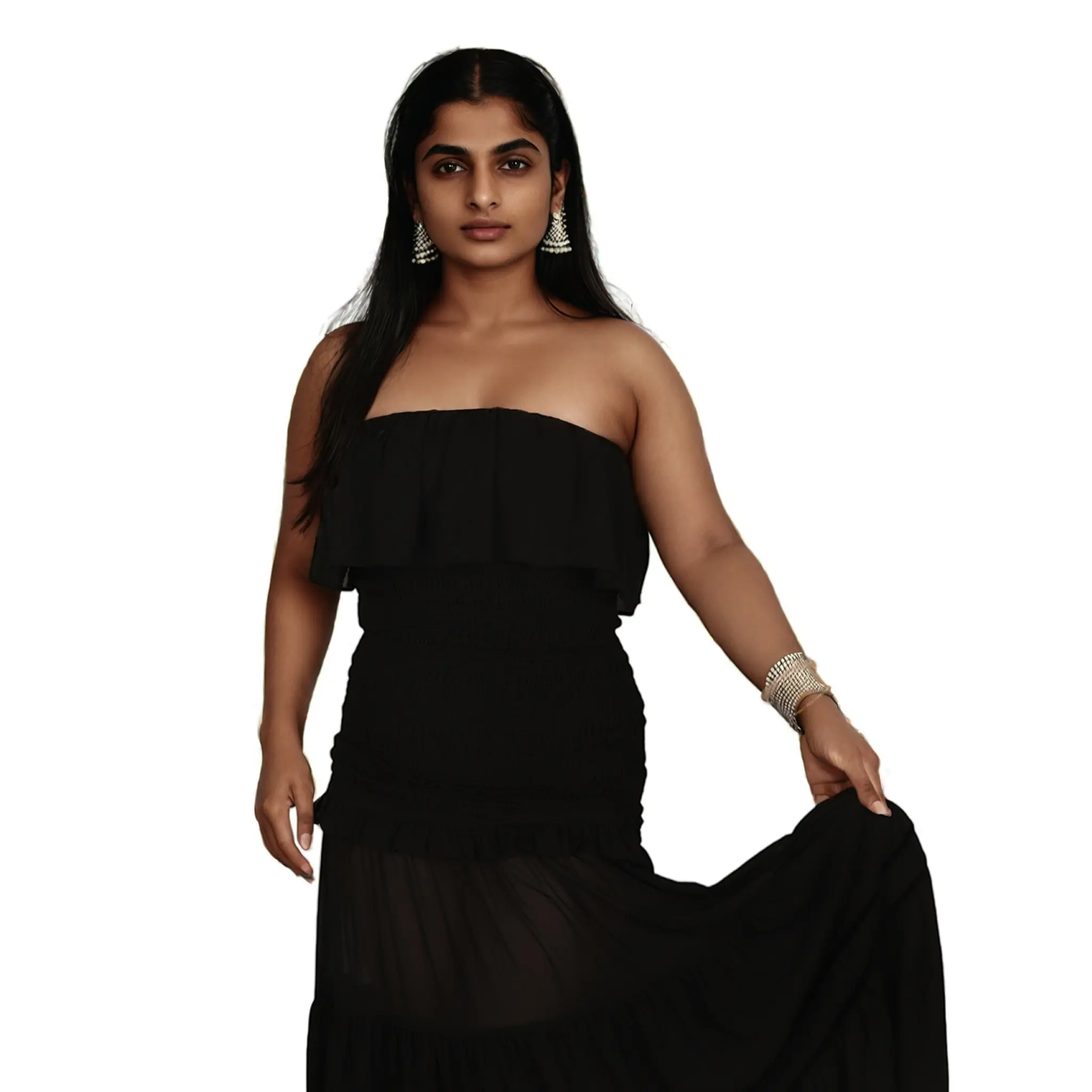 High-Quality Sleeveless Slit Solid Color Floor-Length Off Supplier, Factories