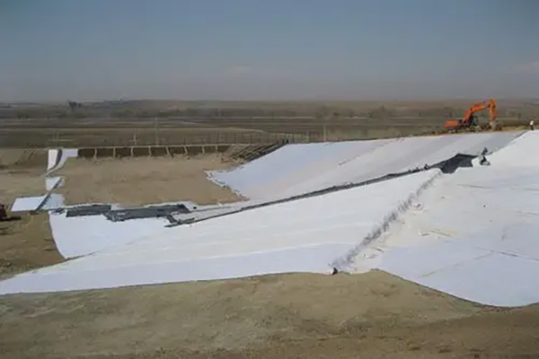 Filament woven geotextile installation