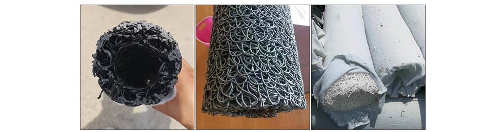 Plastic blind ditch roll structure