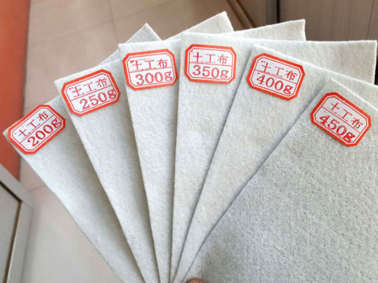 Short fiber needled punched geotextile