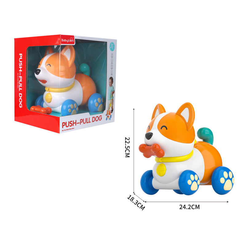 Juguete Wholesale Toddler Toys 1-3 Years Early Education Musical Dog Walkers and Pull-Toys Feature-Rich Plastic Push-Pull Car Set