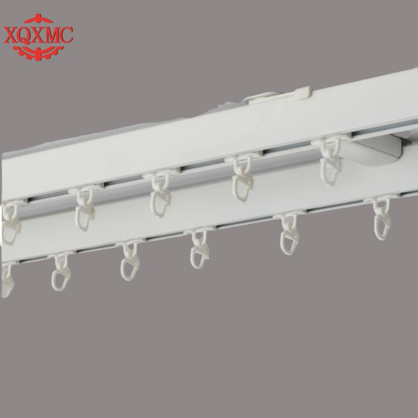 Bearing Wheel Silent Aluminum Alloy Curtain Track Slide Pulley Top Mounted Side Rail Curtain Rod Single Track Double Straight Track