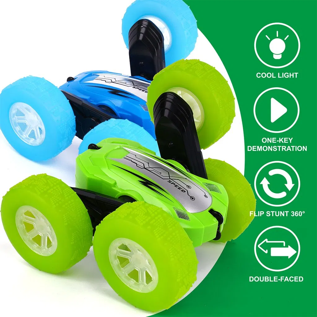 2.4G Remote Control Car Double-Sided Drift Rollover Spinning 360 Degree Standing Stunt Rotation RC Stunt Car with Light Kids Toy 2025 Hot Sale