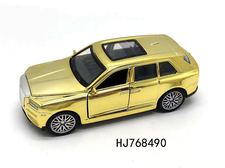 1: 32 Classic Opening Doors Gold Plated Alloy Small Pull Back Custom Model Die Cast Toy Cars for Children