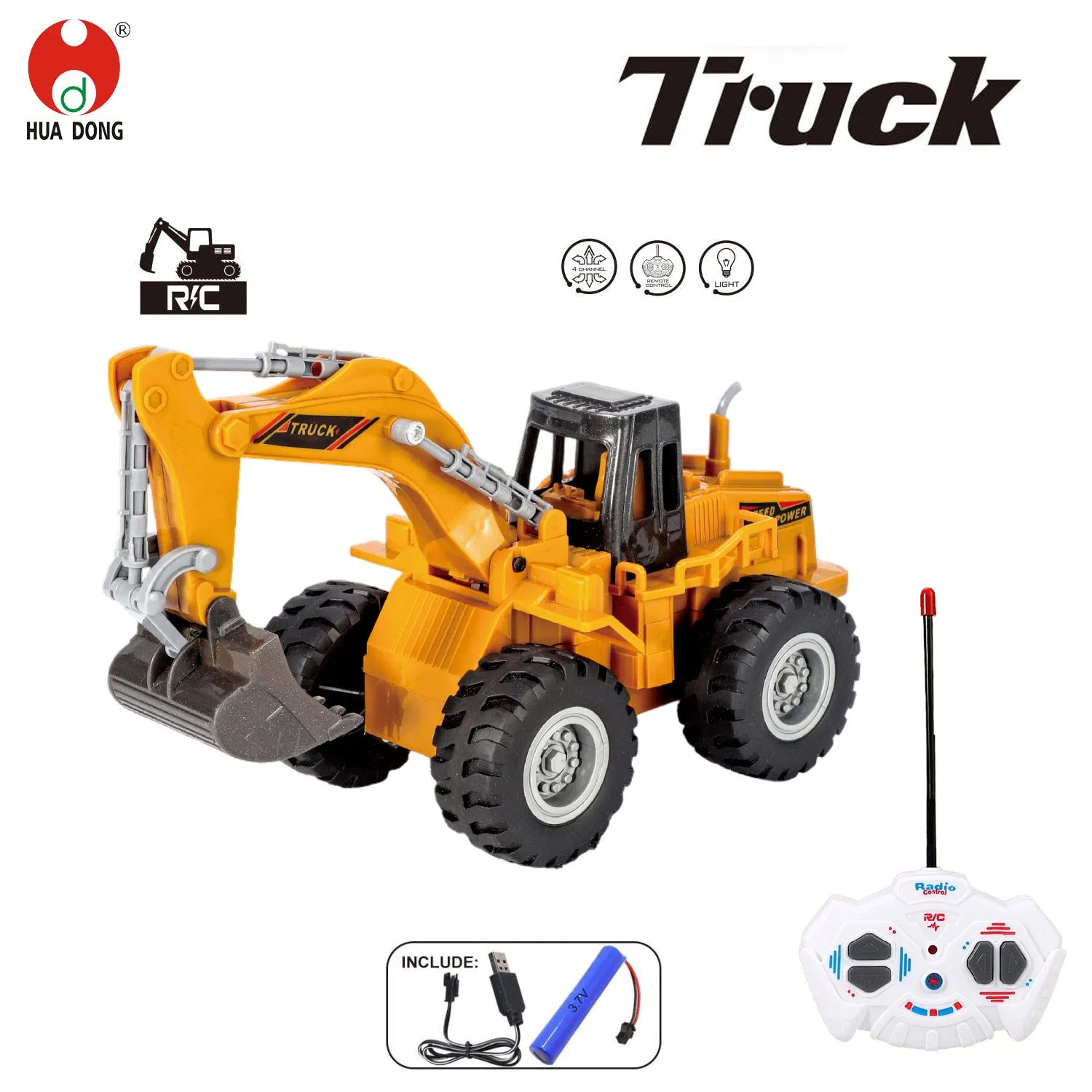 Factory Direct Wholesale RC Construction Vehicle Plastic RC Bulldozer Plastic Toy Construction Equipment Remote Control Heavy Machinery Plastic Kids RC Car Toy