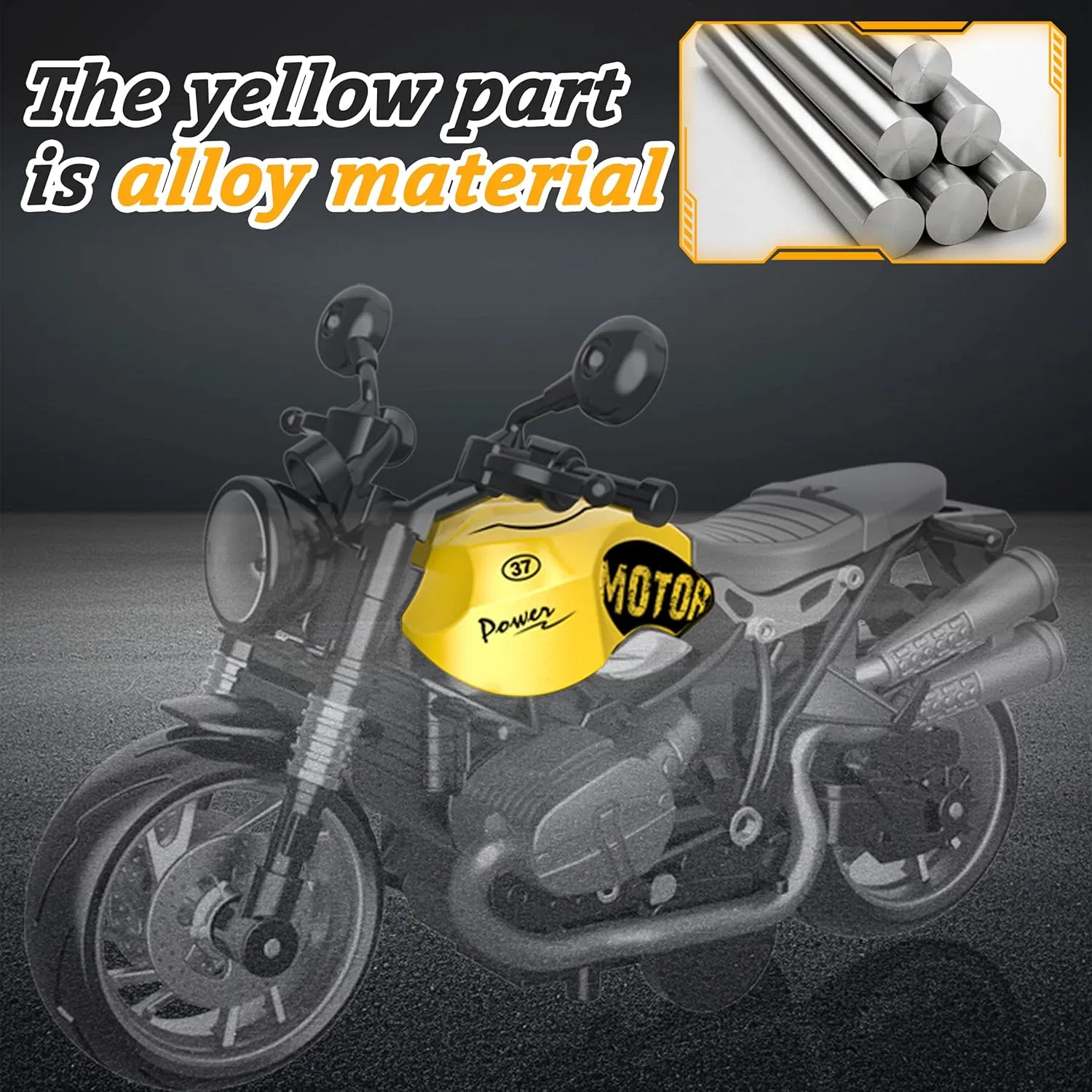 Ibay 4-Pack Pull-Back Motorcycle Toys-Friction Powered Kids Toy Cars with Lights Sounds &amp; Automatic Drive for Boys &amp; Girls Aged 3-12