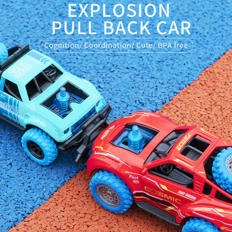 Diecast Toy Vehicles 1: 32 Scale Crash Pull Back Die Cast Toy Car with Light and Music for Kids Gift Children Toy Plastic Toy