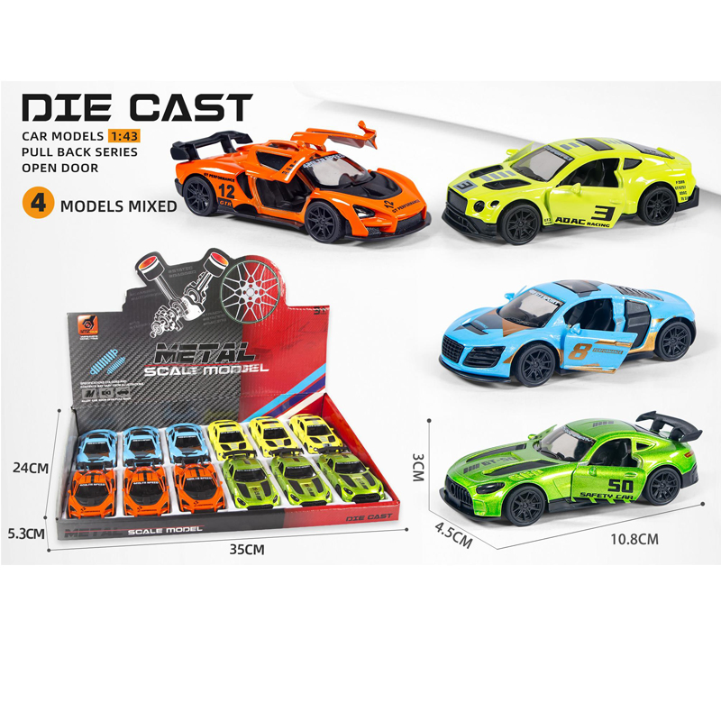 1: 43 Scale Model Kids' Alloy Mini Race Car Metal Pull Back Promotion Diecast Toy