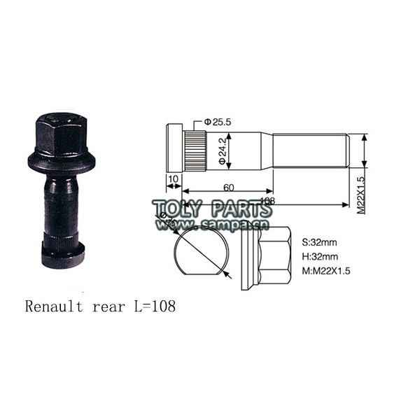 High Quality Auto Parts Wheel Hub Bolts Set for Trailer Track Parts