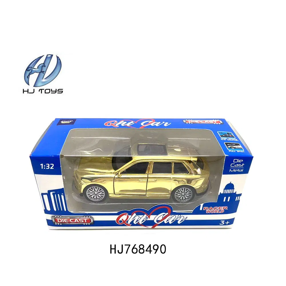 1: 32 Classic Opening Doors Gold Plated Alloy Small Pull Back Custom Model Die Cast Toy Cars for Children